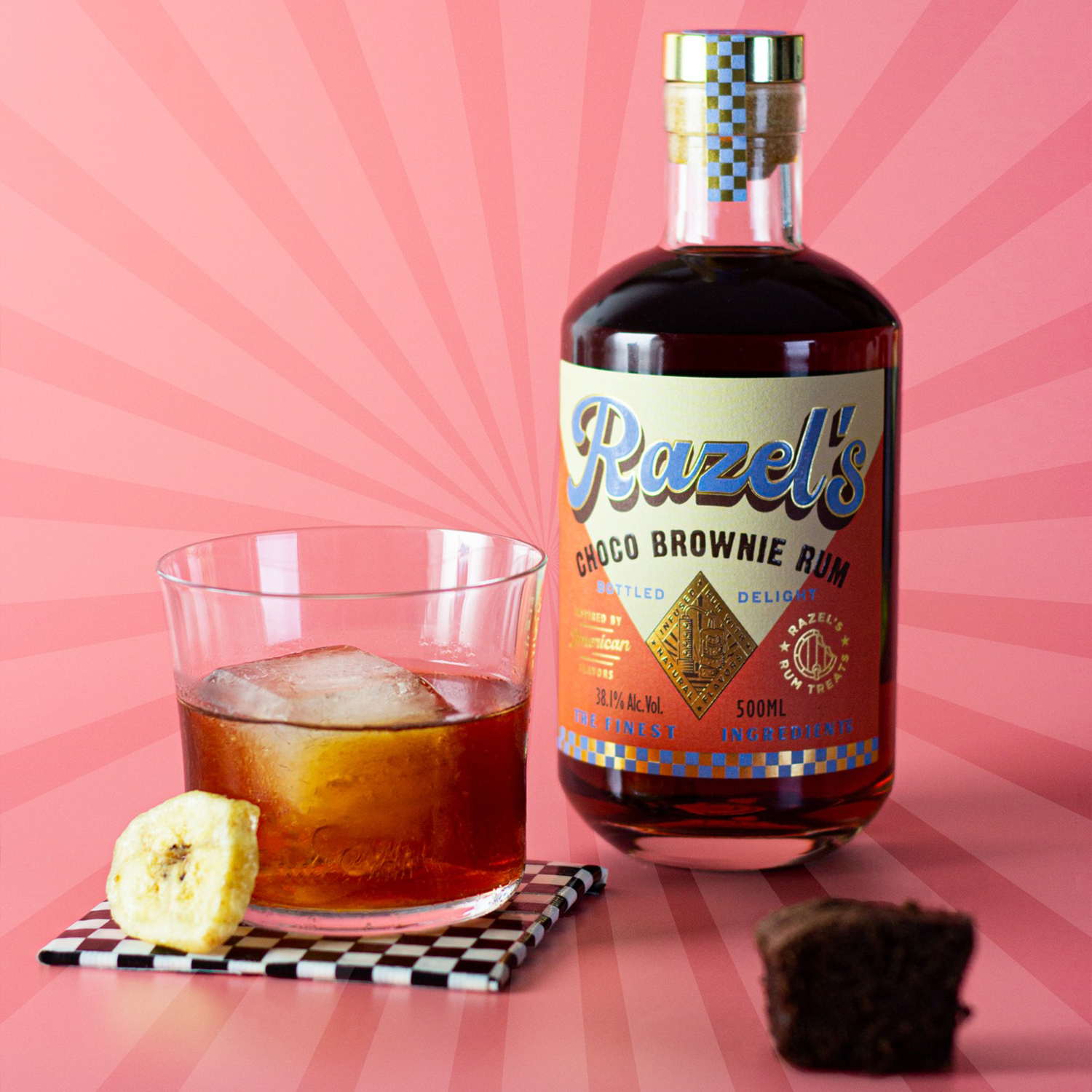 Razel's Choco Brownie Rum Banana Split Old Fashioned Cocktail